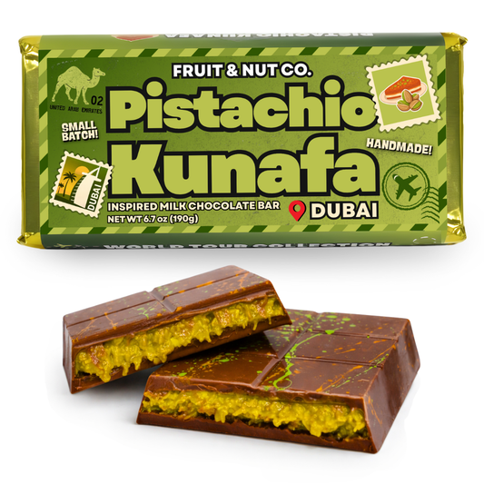 Custom Wrapped Large Dubai Chocolate Bar – Pistachio Kunafa | 190g